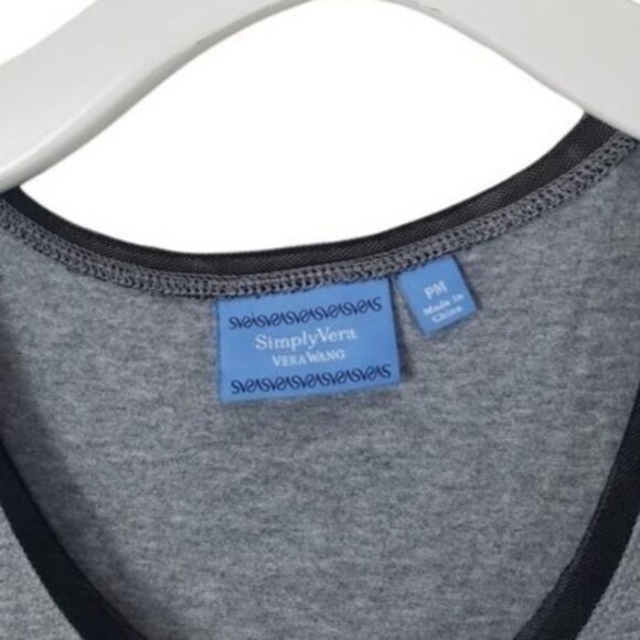 SIMPLY VERA WANG‎ Womens Tank SZ MP Sequin Gray Black Shiny Cotton Mesh - Picture 4 of 7